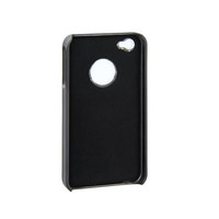 Deluxe Black and Chrome Hard Case Cover for iPhone 4 4G 4S - Thumbnail 1