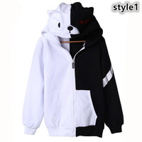 New projectile on black and white bear funny hoodie - Thumbnail 1