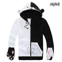 New projectile on black and white bear funny hoodie - Thumbnail 3