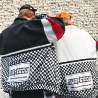 Free Shipping-COLOR BLOCK CHECKER WINDBREAKER JACKET - Thumbnail 4