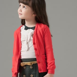 Red Polka Dot Cardigan - Thumbnail 1