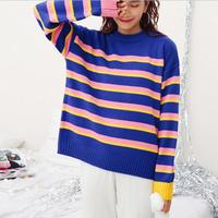 Harajuku Striped Knitted Sweater - Thumbnail 2