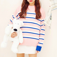 Harajuku Striped Knitted Sweater - Thumbnail 4