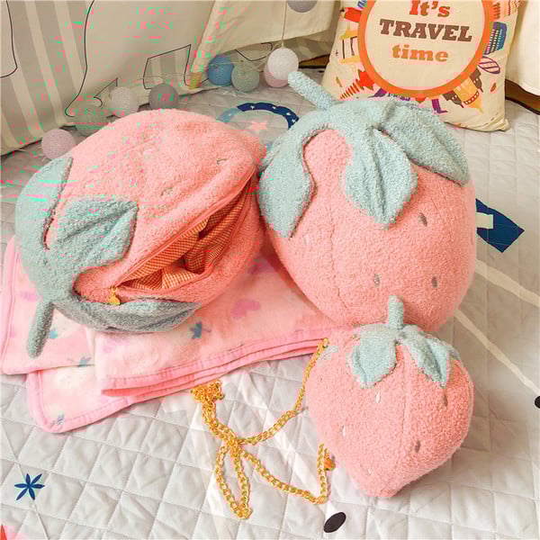 New cute strawberry pillow / strawberry pillow blanket /strawberry Messenger Bag