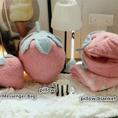 New cute strawberry pillow / strawberry pillow blanket /strawberry messenger bag