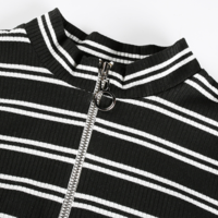 Free Shipping-GRUNGE STYLE HALF ZIP TOP - Thumbnail 4