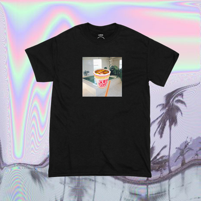 Vaporwave japanese cup noodle in lofi 3d t shirt in white