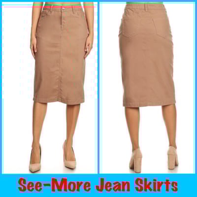 Kenya khaki mid length skirt