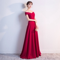 Simple v neck long prom dress, evening dress - Thumbnail 1