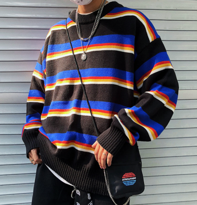 Free Shipping-80'S STRIPE JUMPER