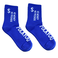 Free Shipping-NO MONEY NO FRIENDS SOCKS  - Thumbnail 3