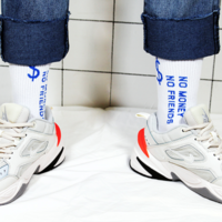 Free Shipping-NO MONEY NO FRIENDS SOCKS  - Thumbnail 4