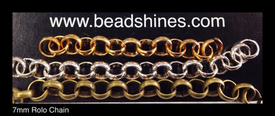 Rolo Chain 7mm (per yard)(36 inches)