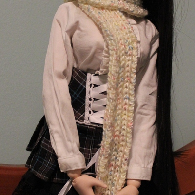 Vanilla sprinkle donut scarf