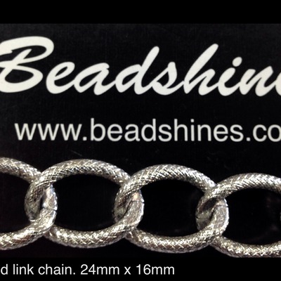 Silver chunky textured chain (per yard) 36 inches