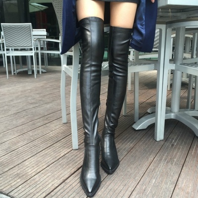 Pretty high-heeled boots women's fashion high boots pu female knee boots hot h5740
