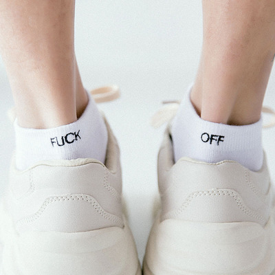 Free Shipping-"FUCK OFF" ANKLE SOCKS