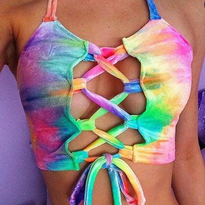 Bow Lace Up Bralette Crop Top