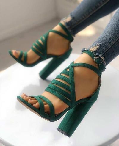 Charming Strappy Open Toe Stiletto Sandals Hot High Shoes Cheap Prom Shoes M5740