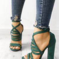 Charming Strappy Open Toe Stiletto Sandals Hot High Shoes Cheap Prom Shoes M5740 - Thumbnail 3