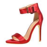 Simple And Sexy Stiletto Super High Heel Satin Metal Sandals Hot G8420 - Thumbnail 3