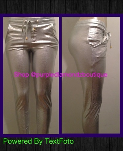Metallic Silver Joggers