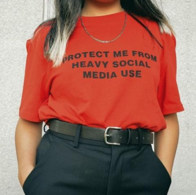 Free Shipping-"PROTECT ME FROM HEAVY SOCIAL MEDIA USE" TEE