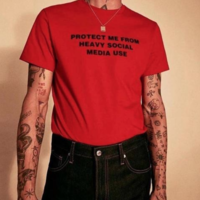 Free Shipping-"PROTECT ME FROM HEAVY SOCIAL MEDIA USE" TEE - Thumbnail 3
