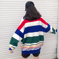 Candy Color Stripe Jumper Sweater - Thumbnail 3