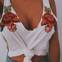 Sexy V-Neck Vest Top - Thumbnail 3
