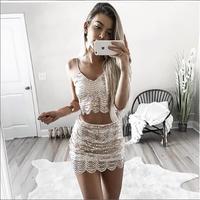 Sexy Sling Sequined Two-Piece Dress - Thumbnail 1