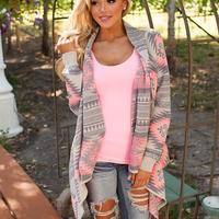 Long-Sleeved Knit Cardigan Jacket - Thumbnail 1