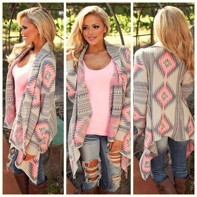 Long-Sleeved Knit Cardigan Jacket