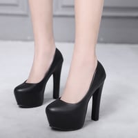 Chic Round toe High Heel Fashion Shoes in White and Black - Thumbnail 3
