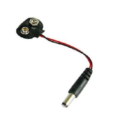 9v spy cam/camera battery clip with 2.1mm dc plug end