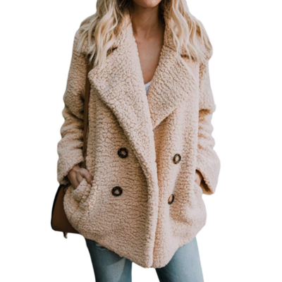 Button long sleeve sweater coat
