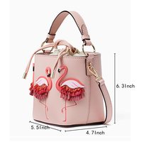 Cute Pink Flamingos Crossbody Bag Shoulder Bag - Thumbnail 4