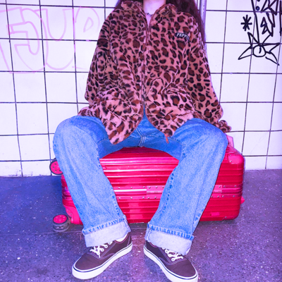 Free shipping-leopard zip jacket - Thumbnail 5