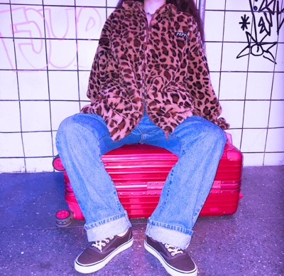 Free Shipping-LEOPARD ZIP JACKET