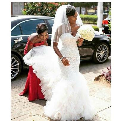 Gorgeous South African Nigerian 2019 Luxury Lace Mermaid Wedding Dresses Sweetheart Appliques Backless Ruffles Train Bridal Gown Custom Made