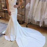 Crepe Trumpet Backless Wedding Dress - Thumbnail 1