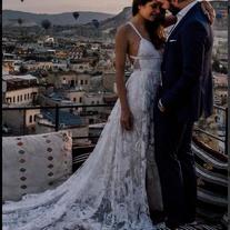 Boho Lace Beach Wedding Dresses Ivory Long Bohemian Wedding Dress