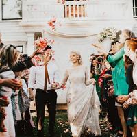 Long Sleeve Ivory Sheath Wedding Dresses Backless Lace Applique Country Wedding Dress  - Thumbnail 3