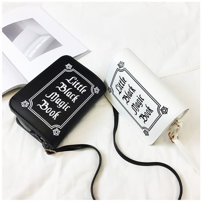 Kawaii little black magic book letter print handbag fashion shoulder bag