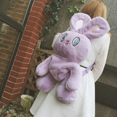 Harajuku Kawaii Bunny Rabbit Plush Backpack School Bag