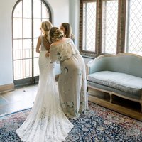 Sheath V-Neck Lace Mermaid Backless Sexy Sleeveless Wedding Dress - Thumbnail 3