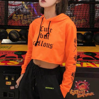 Cute but callous Printed Cropped Hoodies - Thumbnail 4