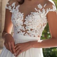 Appliqued Sexy Chiffon Wedding Dresses - Thumbnail 3