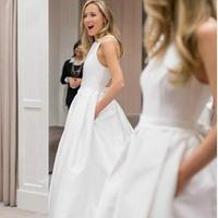 Luxury Round Neck Sleeveless With Bowknot Beach Wedding Dresses - Thumbnail 1