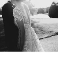 Sexy See Through Beach Wedding Dresses Crew Neck Bridal Dress with Short Sleeve Specail Lace Mermaid Bridal Gowns - Thumbnail 1